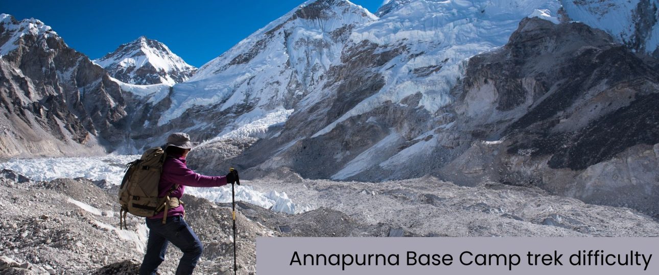 A beautiful picture displaying the trekkers in adding to the Annapurna Base Camp trek difficulty