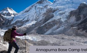 A beautiful picture displaying the trekkers in adding to the Annapurna Base Camp trek difficulty